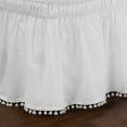 thumbnail image 3 of Easy Fit Adjustable Pom Pom Fringe Bed Skirt, Queen/King in White, 3 of 5
