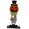 thumbnail image 4 of Adorno de de calabaza para Halloween, artesanías de madera, obra de arte coleccionable, decoración de Halloween para casa encantada, accesorios Estilo A Macarena signo de halloween, 4 of 8