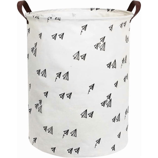 Large Size Storage Baskets with Handle, Foldable and Convenient Storage Containers for Kids Toys, Baby Clothes, Laundry Hamper (Airplane)