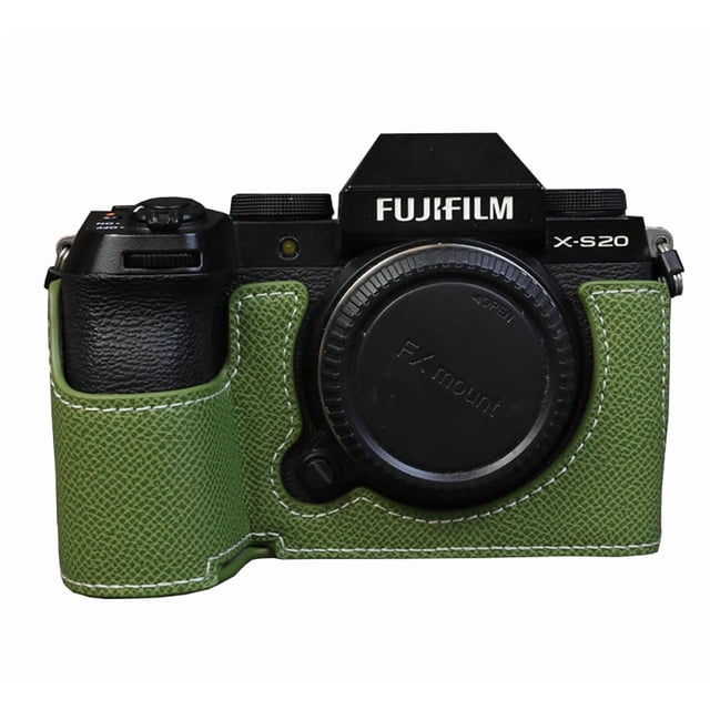 GadgetCom Camera Half Case Compatible with FUJIFILM X-S20 XS20 , Anti-Slip PU Leather Shell Protective Cover
