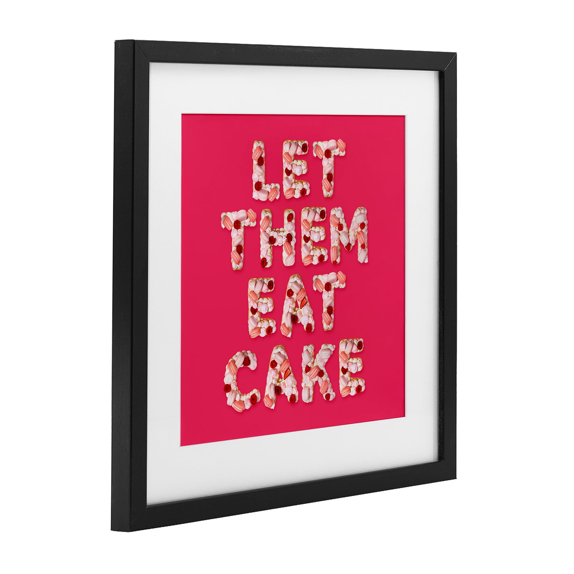 Let Them Eat Cake Black Framed Print Under Glass, design by LISH Creative