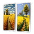 thumbnail image 3 of Designart "Scenic Countryside Spring Fields Journey II" Meadow Framed Wall Art Set Of 2 - Traditional Yellow Gallery Wall Frame Set For Home Decor, 3 of 6