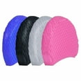thumbnail image 3 of Silicone Swim Cap for Short Medium Long Hair, Swimming Cap for Women Men, Keep Your Hair Dry & Unchanged, Black, 3 of 7
