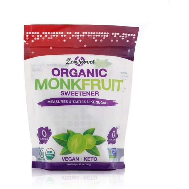 Zensweet New Organic All Natural Monk Fruit Sweetener, Sugar Free 12 oz