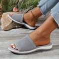 thumbnail image 4 of Modisza Mens Orthopedic Slide Sandals with Arch Support Knitted Soft Flat Slides Summer Indoor Slip on Walking Shoes Grey size 6, 4 of 6
