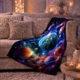 thumbnail image 6 of Cosmic Earth & Planets Nebula Art for Space Fans, Dreamy Celestial Vista Flannel Blanket, Cozy Warm Thanksgiving Gift, Vibrant Home Decor for Living Room and bedroom, 6 of 9