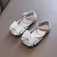 thumbnail image 6 of Gyujnb Toddler Girls Glitter Mary Jane Flats Rhinestone Bow Decor Adjustable Strap Soft Sole Princess Dress Shoes, Closed Toe,7.5-8 Years, 6 of 7