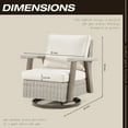 thumbnail image 3 of MeetLeisure Outdoor Polyethylene (PE) Wicker Swivel Rocker Chair，Beige, 3 of 6