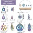 thumbnail image 2 of 20 colgantes de aleación chapados en pentáculo de 5 estilos de colores arcoíris, colgantes de estrella de David con ojo, dijes de aleación para hacer joyas y collares., 2 of 5