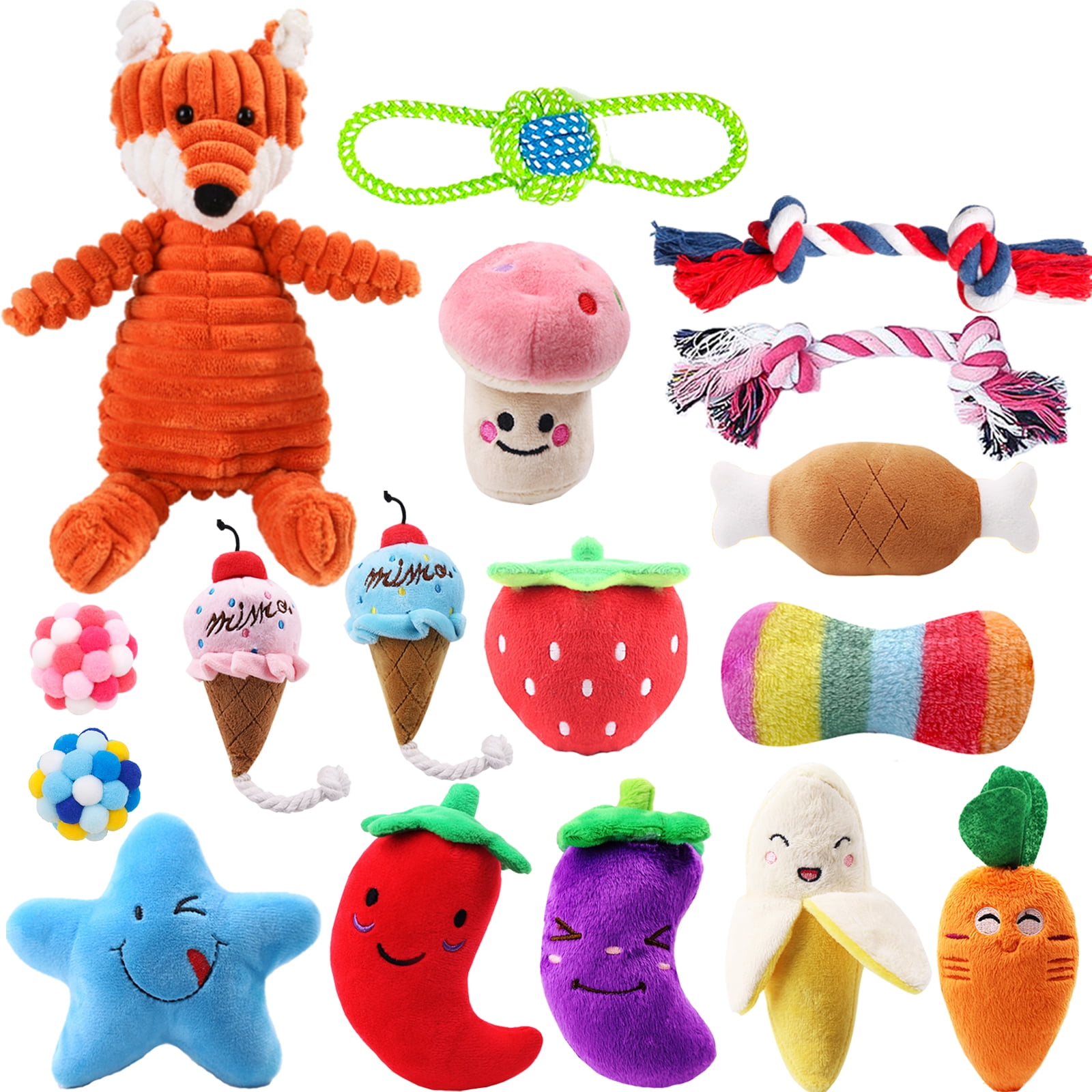 Puppy Toys, Dog Toys Plush Squeaky Dog Toy Pack of 1-3, Cute Dog Plush Interactive Toys, Stuffed Animal Dog Toys for Small Dogs, Small Dog Toys Pet