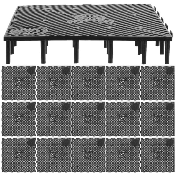 BRIGHTFUFU 20pcs Tanque de peces Placa inferior del filtro PVC Empalme Combinación Clapboard Filtro inferior (Negro)