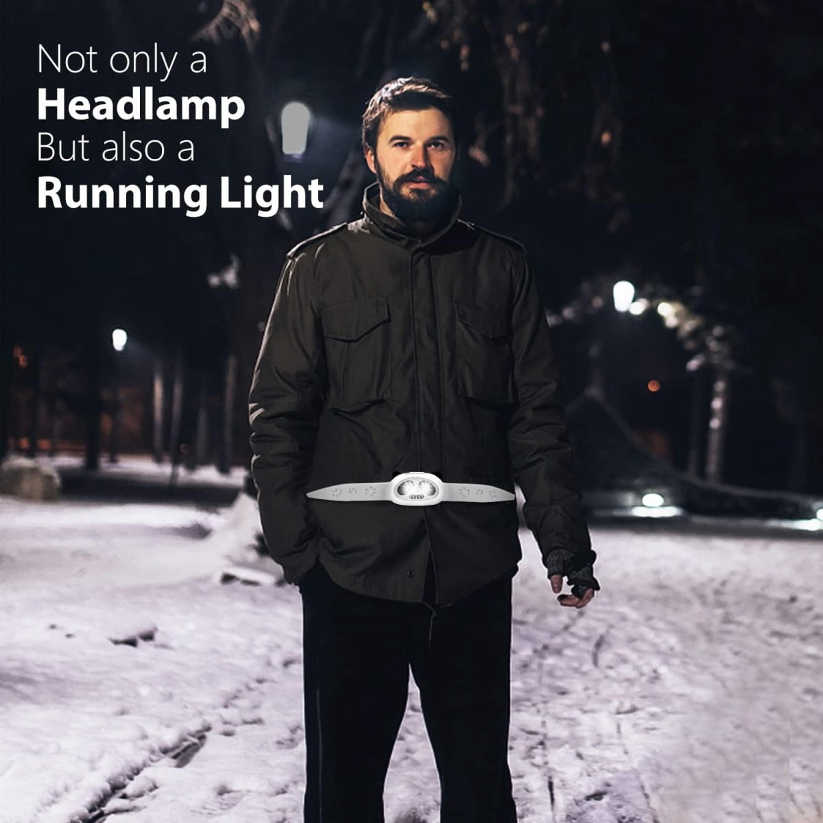 Panda Design Rechargeable LED Headlamp for Kids & Adults Waterproof, 6 Modes, 24H Battery, Adjustable & Comfortable for Camping, Fishing, Running, Reading(White)