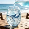 thumbnail image 3 of SLYNSHome Sea Animal 2D Stemless Wine Glass With Whale Print, Clear Nautical Drinking Glass Cup For Wine Beverage, Coastal Home Bar Decor, 3 of 5