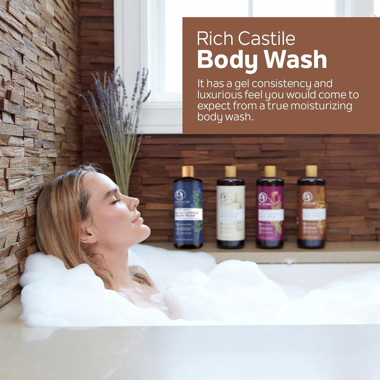 Dr Jacobs Naturals Castile Soap Body Wash Plant Based Liquid Soap, Sandalwood 32 Oz 3-Pack