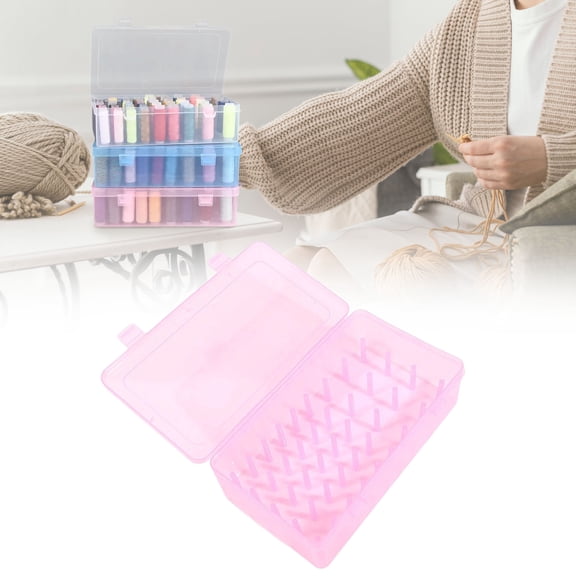 42 Spools Thread Holder Organizer Clear Sewing Storage Box Embroidery Thread Organizer for 42 Spools Home Embroidery Quilting and Sewing Threads