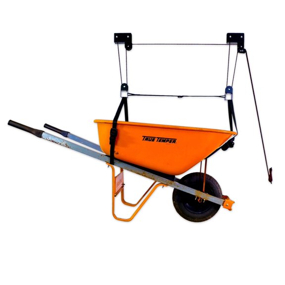 StoreYourBoard Wheelbarrow Ceiling Storage Hoist, Hi-Lift Pro, Garage Organizer, Hanging Pulley Rack