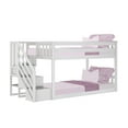 thumbnail image 3 of Max & Lily Solid Wood Twin over Twin Low Bunk Bed for Kids with Staircase, White, 3 of 14