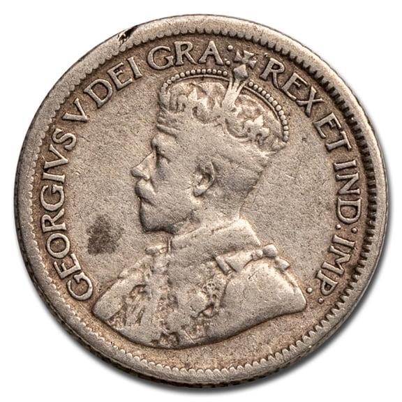 1920-1936 Canada Silver 10 Cents George V Avg Circ