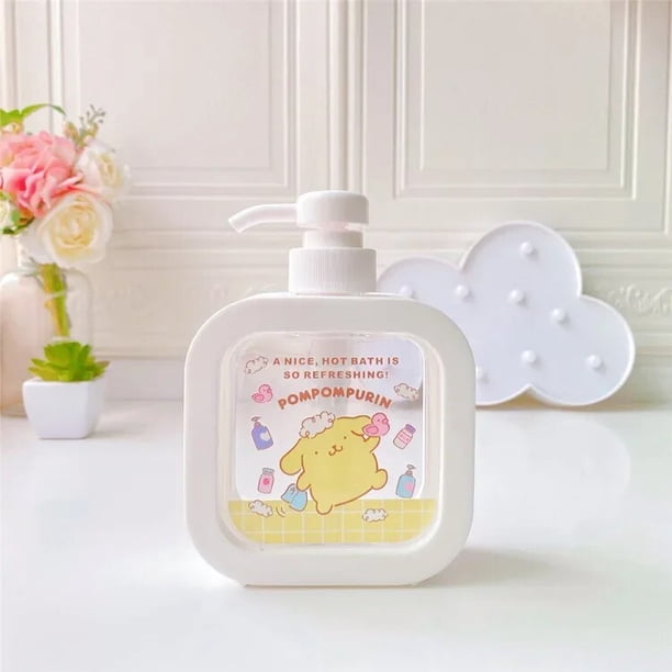 Sanrioed Cinnamoroll Hello Kitty Melody Kuromi Pochacoo botella de loción exprimible, gel de baño portátil, líquido para lavarse las manos, embotellado vacío