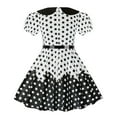 thumbnail image 4 of Sookity Cute Dresses for Girls 10-12Th Going Out Dress for Children Cotton Slim Fit Dresses Vintage Polka Dot Dress Bubble Sleeve Doll Collar Dresses, 4 of 5