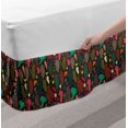thumbnail image 2 of Boho Bed Skirt, Colorful and Abstract Shapes in Doodling Style Vintage Hippie Fashion, Elastic Bedskirt Dust Ruffle Wrap Around for Bedding Decor, 4 Sizes, Dark Taupe Multicolor, by Ambesonne, 2 of 2