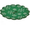 thumbnail image 2 of Mibo 5pcs Nylon Resin - Daisy Shape - Festive Holiday Button - Laser Engraved - Snowflakes Pattern - 2 Hole - 64L(40mm) - Green, 2 of 2