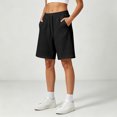 thumbnail image 5 of vigerkar Women Oversized Sweat Shorts Elastic Casual Loose Y2k Bermuda Shorts Knee Length Athletic Joggers with Pockets (Black, 5XL), 5 of 8