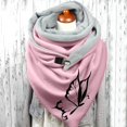 thumbnail image 2 of Women Butterfly Print Cotton Winter Warm Button Up Scarf, 2 of 3