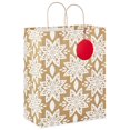 thumbnail image 1 of Hallmark 16" Extra-Large Holiday Gift Bag (Snowflakes on Kraft), 1 of 4