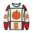 thumbnail image 7 of SCSAlgin Women's Thanksgiving Splice Vintage Printed Round-neck Casual Sporty Long-sleeved Fleece Sweatshirt Tops, 7 of 7