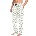 thumbnail image 2 of Floral Leaves and Herbs joogoo Men's Pajama Pants Cotton Long Sleepwear Lounge Pants 2XL, 2 of 7