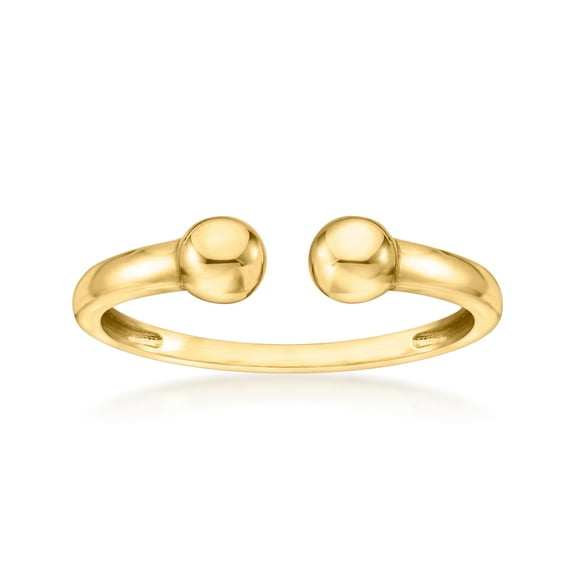 Ross-Simons Italian 14kt Yellow Gold Double-Bead Open Ring, Women's, Adult