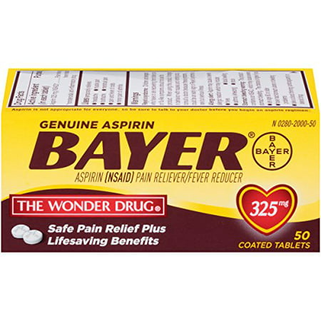 Bayer Genuine Aspirin Tablets, 325 mg, 50 count