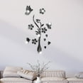 thumbnail image 3 of Vase Butterfly Mirror Wall Sticker Flower Bouquet Mirror Decals DIY Plastic Mirror Tiles Self-Adhesive Vase Mirror Wall Decors Sticker for Home Living Room Bedroom Office Wall Decoration Black, 3 of 9