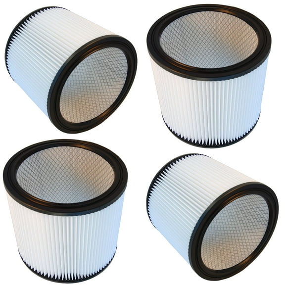 HQRP Washable Cartridge Filter 4-Pack for Shop-Vac QPL625 QPL650 QXL30ATS VN92650C Vacuum Cleaner