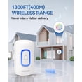 thumbnail image 5 of TECKNET Plug in Wireless Doorbell with RGB Lighting & 1300 Feet Range,IP66 Waterproof Door Bell for Home/Classroom,60 Chimes,5-Level Volume,4.5-Year Battery Life(White),FCC ID:YI6RL-33TX, 5 of 7