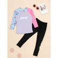 thumbnail image 3 of CHICTRY Kids Girls Boys 2 Pcs Upf 50+ Athletic Swimsuits Long Sleeve Rash Guard Top with Leggings Grey 3-4, 3 of 6