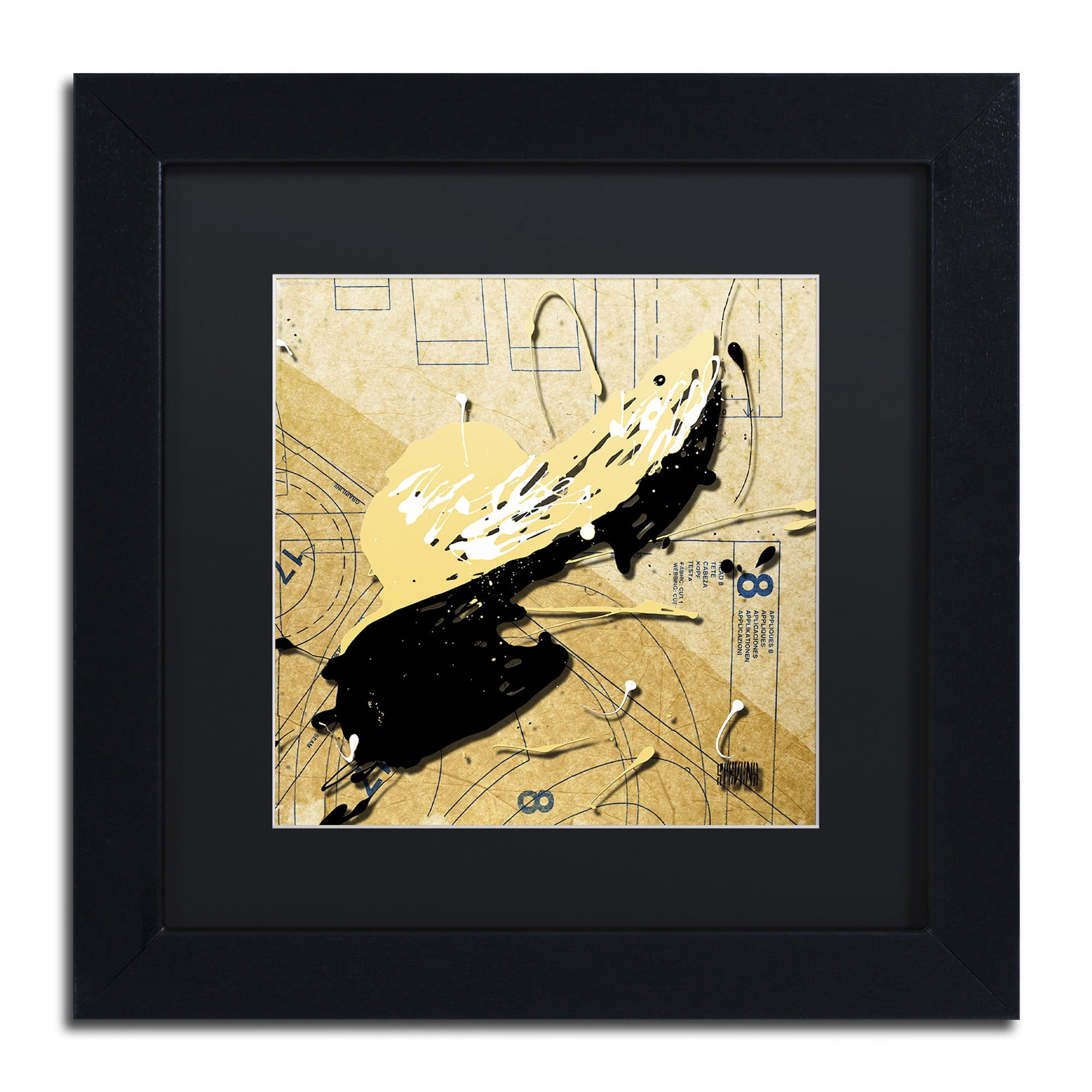 Trademark Fine Art "Beige Floppy" Canvas Art by Roderick Stevens, Black Matte, Black Frame