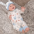 thumbnail image 2 of Penkiiy Infant Baby Boys Girls Easter Cartoon Rabbit Printed Romper Jumpsuit+Hat Cotton One-piece Romper 3-6 Months Blue 2023 Summer Deal, 2 of 9