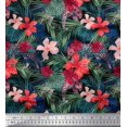 thumbnail image 1 of Soimoi Poly Georgette Fabric Floral & Leaves Tropical Print Fabric by The Yard 52 Inch Wide, 1 of 1