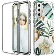 HJHStar for Samsung S21 Case,Floral Design Slim Fit Soft TPU Bumper Durable Back Cover Dual Layer Shockproof Phone Case