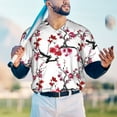 thumbnail image 6 of Balery Cherry Blossoms Baseball Jersey for Men Casual Button Down Shirts Short Sleeve Active Team Sports Uniform-X-Large, 6 of 9