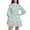 Green, variant on ClodeEU Women's Polka Dot Print Round Neck 3/4 Bubble Sleeve Waist Tie Ruffle Mini Dress,Elegant Casual Date Party Swing Dress Black,Women's Plus L