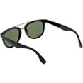 thumbnail image 4 of Classic Horn Rimmed Square Sunglasses Crossbar 51mm (Shiny Black / Green), 4 of 4
