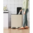 thumbnail image 6 of Pirecart 16 Gal Large Capacity Trash Can, Stainless Steel Garbage Bin with Soft Close Lid and Deodorizing Box, Beige, 6 of 8