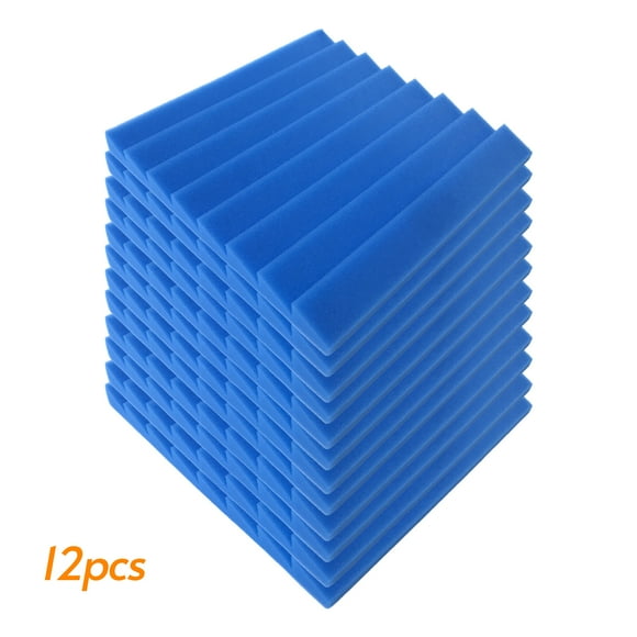 Yeacher 12pcs 12*12*1in Studio Acoustic Foams Panels Sound Insulation Soundproof Sound Absorbing Foam Wall Deadening -retardant for Studio KTV Broadcast Family Theater Blue