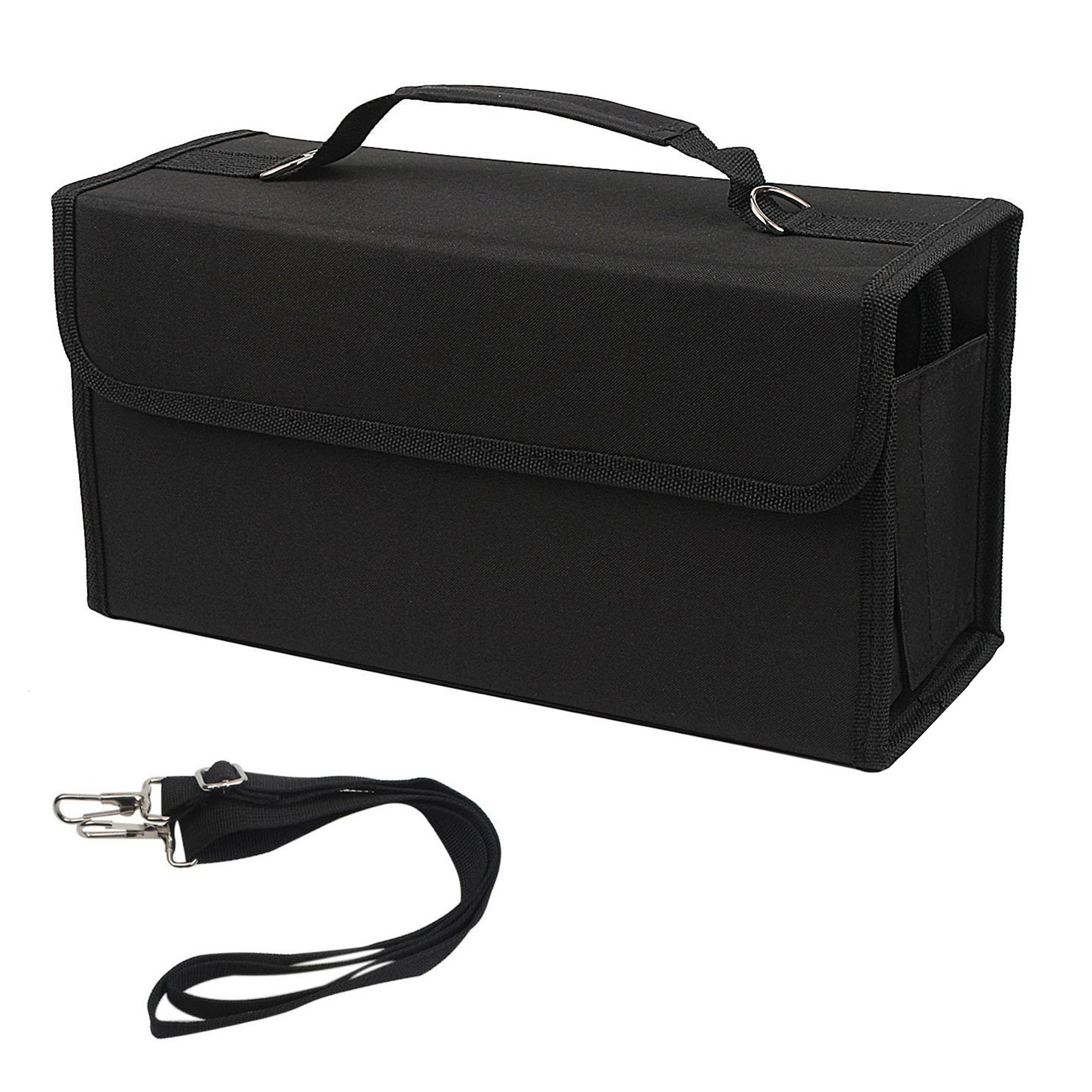 Marker Organiser Case for 120 Markers, Marker Storage Bag, Art Marker Pen Carrying Bag with Shoulder and Handle Strap