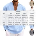 thumbnail image 3 of USNSM Mens Linen Henley Shirts Long Sleeve Casual Solid Color Summer Beach T Shirts with Pocket Lightweight Hippie Yoga Tops Gray XXL, 3 of 7