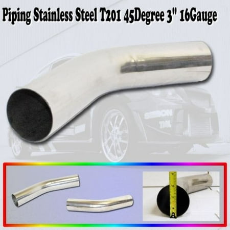 Lower Intercooler Pipe - Universal Intercooler Piping Stainless Steel T201 45Degree Pipe 3 with quot; 16 Gauge