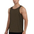 thumbnail image 2 of Fotbe Brown Moroccan Trellis Pattern Men's Quick Dry Workout Tank Top Gym Muscle Tee Fitness Bodybuilding Sleeveless T Shirt Breathable Workout Shirt-Large, 2 of 9